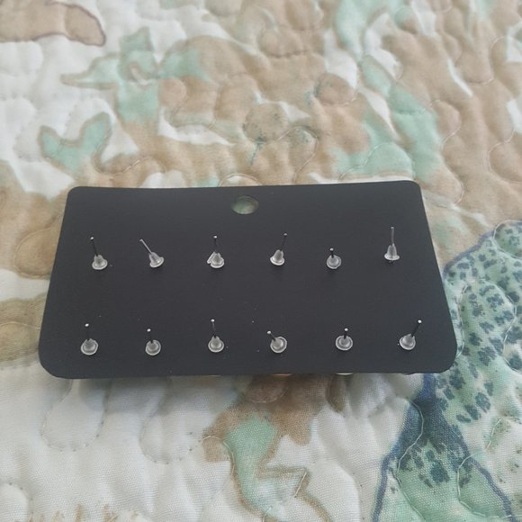 6 pairs punk goth spike earring set - Picture 2 of 3